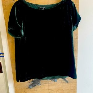 Forest/emerald green velvet top by Eileen Fisher